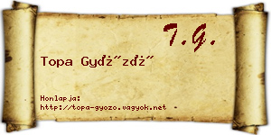 Topa Győző névjegykártya
